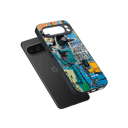 Graffiti Glow sleek google pixel 10 pro xl cover with tempered glass back and TPU edges