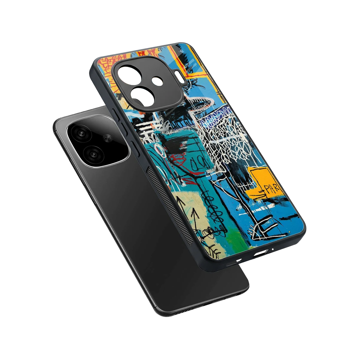 Graffiti Glow sleek iqoo neo 10r 5g cover with tempered glass back and TPU edges