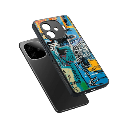 Graffiti Glow sleek iqoo neo 10r 5g cover with tempered glass back and TPU edges