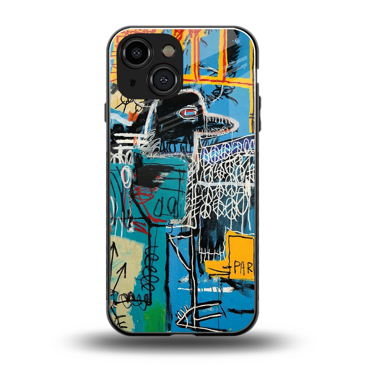Graffiti Glow back phone cover | glass case for iphone 13 mini