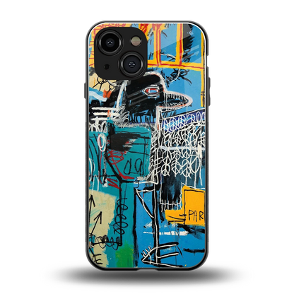 Graffiti Glow back phone cover | glass case for iphone 13 mini