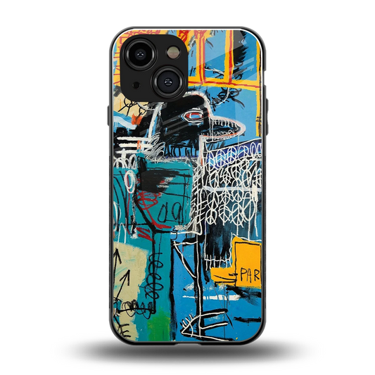 Graffiti Glow back phone cover | glass case for iphone 13 mini
