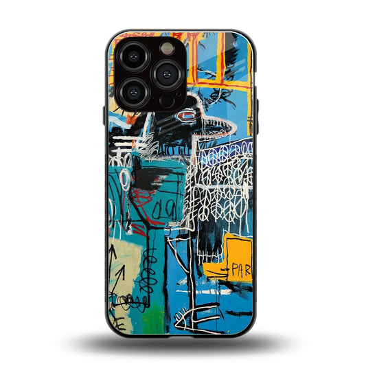 Graffiti Glow back phone cover | glass case for iphone 14 pro max