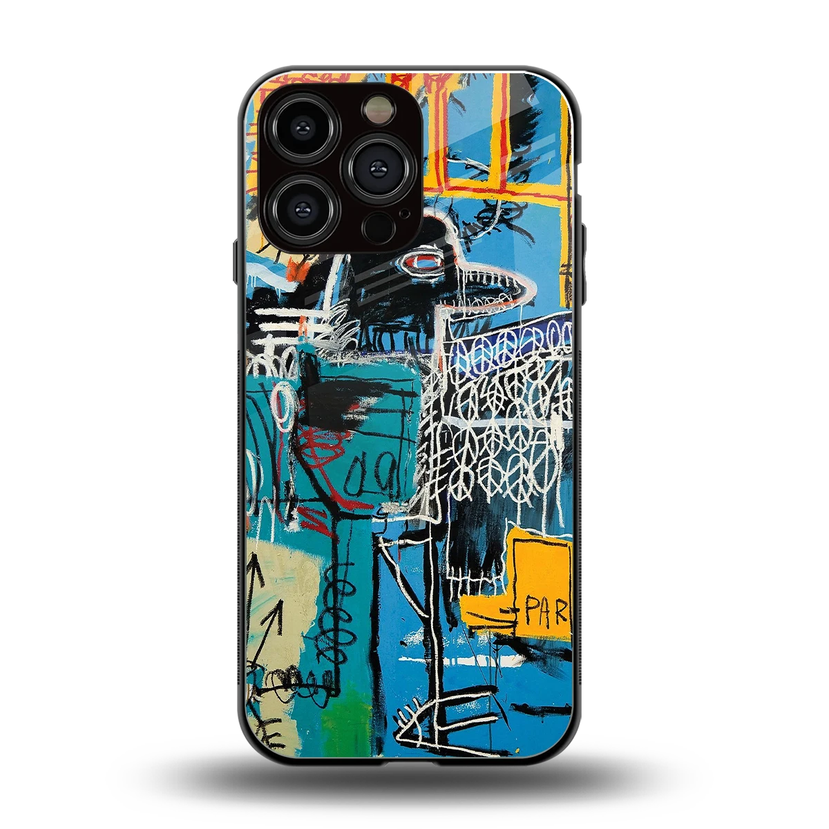 Graffiti Glow back phone cover | glass case for iphone 15 pro max