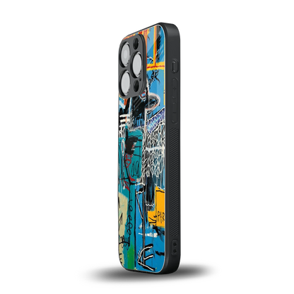 Graffiti Glow iphone 15 pro mobile cover | shockproof glass phone case