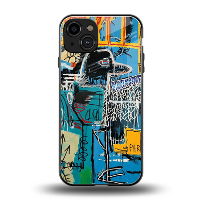 Graffiti Glow back phone cover | glass case for iphone 15