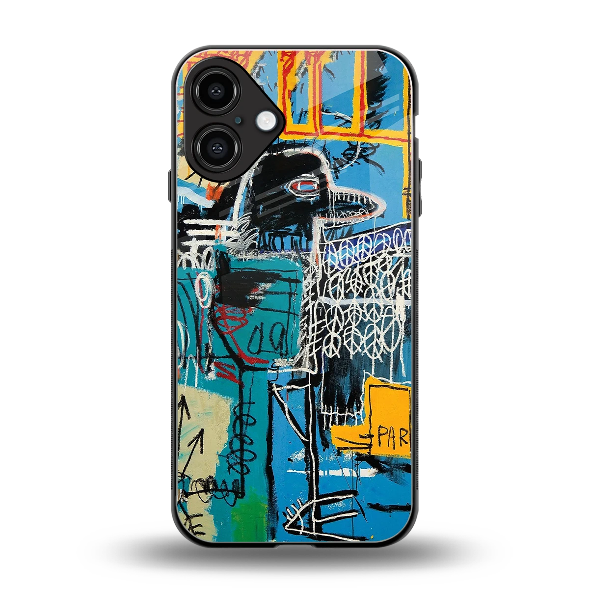 Graffiti Glow back phone cover | glass case for iphone 16 plus