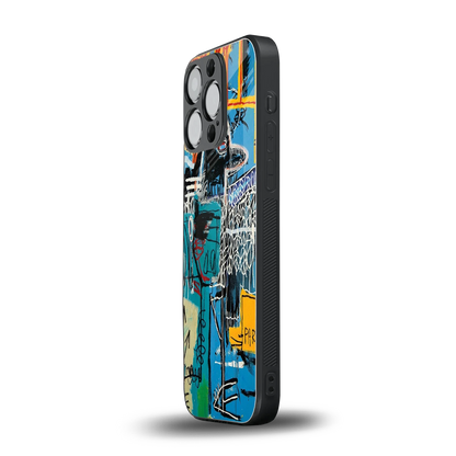 Graffiti Glow iphone 16 pro mobile cover | shockproof glass phone case