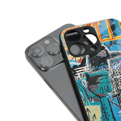 Graffiti Glow stylish phone case for iphone 15 | glossy glass and slim fit