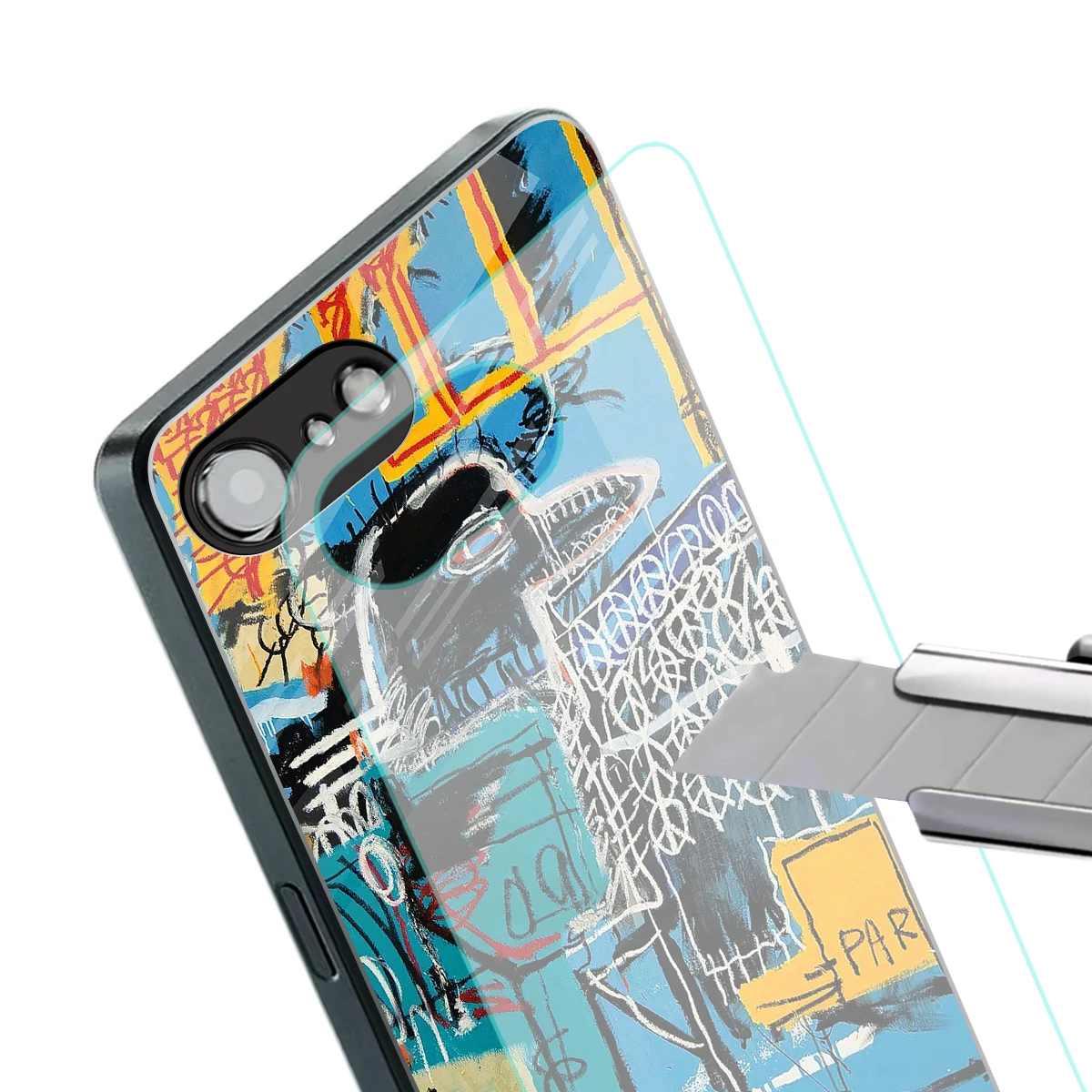 Graffiti Glow stylish phone case for iphone 16e | glossy glass and slim fit