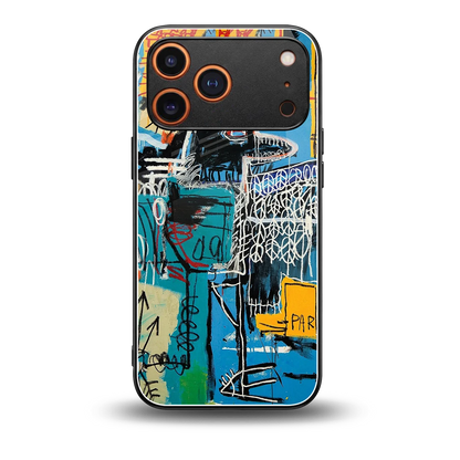 Graffiti Glow back phone cover | glass case for iphone 17 pro