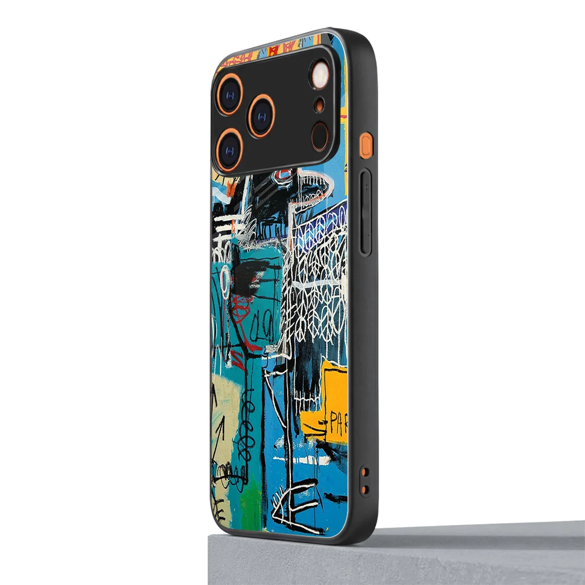 Graffiti Glow iphone 17 pro mobile cover | shockproof glass phone case