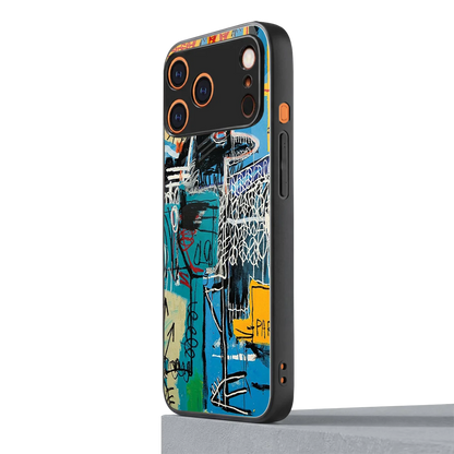 Graffiti Glow iphone 17 pro mobile cover | shockproof glass phone case