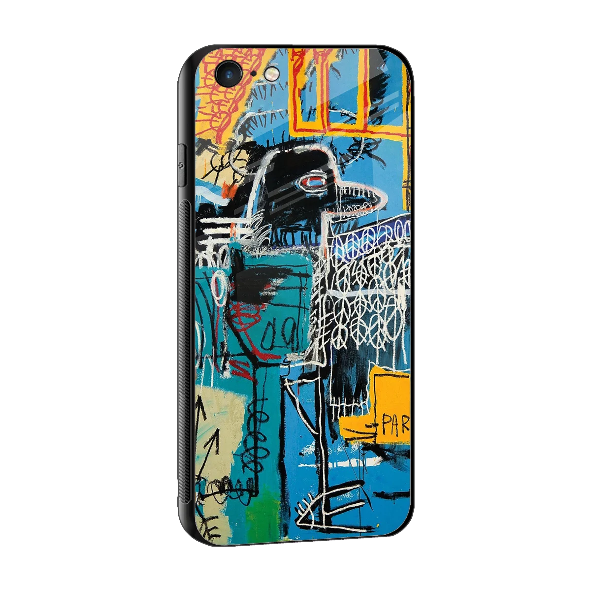 Graffiti Glow sleek iphone 6s plus cover with tempered glass back and TPU edges