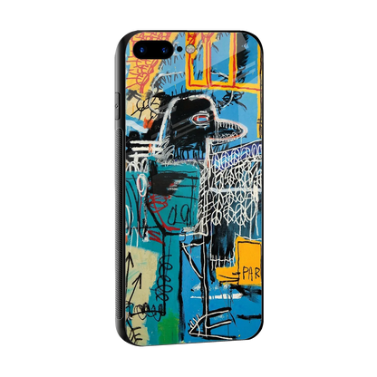 Graffiti Glow sleek iphone 8 plus cover with tempered glass back and TPU edges