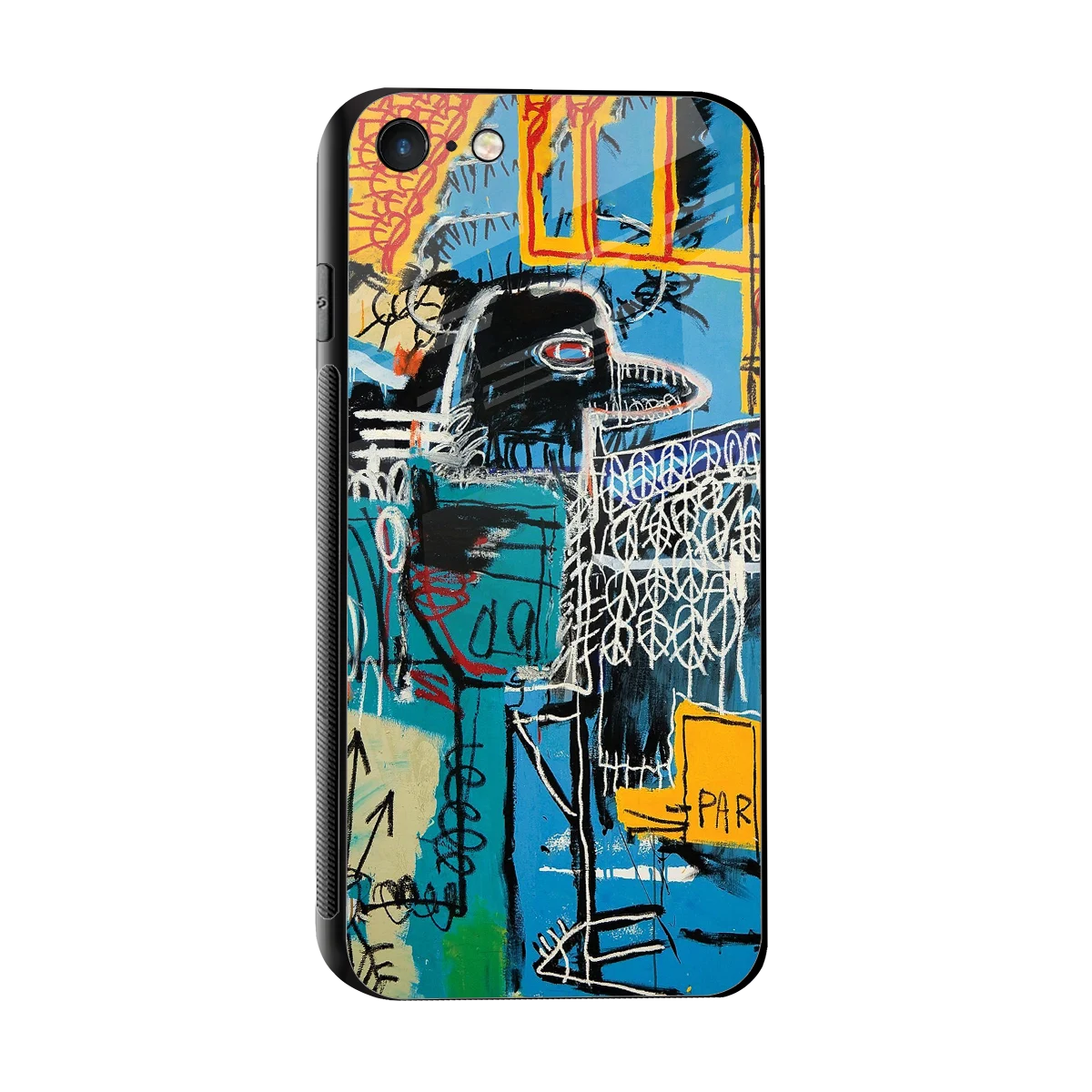 Graffiti Glow sleek iphone 7 cover with tempered glass back and TPU edges