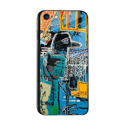 Graffiti Glow sleek iphone 7 cover with tempered glass back and TPU edges