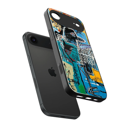 Graffiti Glow sleek iphone air cover with tempered glass back and TPU edges