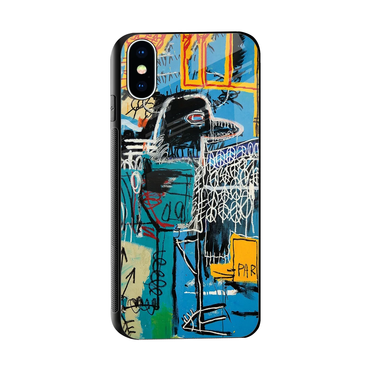 Graffiti Glow sleek iphone x cover with tempered glass back and TPU edges