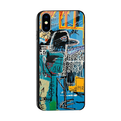 Graffiti Glow sleek iphone x cover with tempered glass back and TPU edges