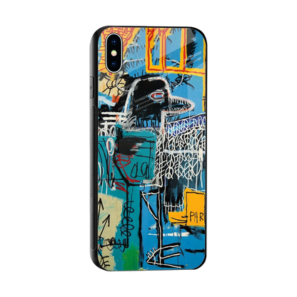 Graffiti Glow sleek iphone xs max cover with tempered glass back and TPU edges