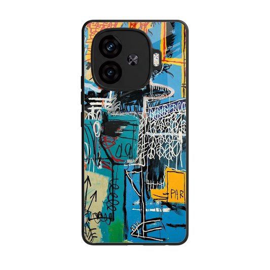 Graffiti Glow back phone cover | glass case for iqoo neo 10r 5g