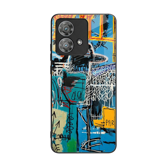 Graffiti Glow back phone cover | glass case for motorola edge 40 neo 5g