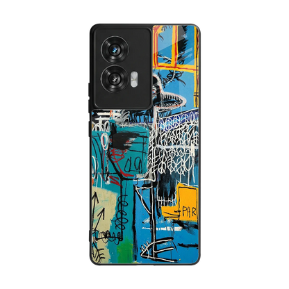 Graffiti Glow back phone cover | glass case for motorola edge 50 fusion