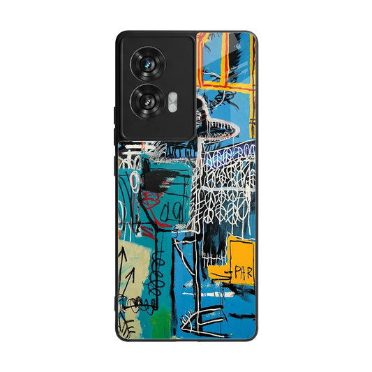 Graffiti Glow back phone cover | glass case for motorola edge 50 fusion