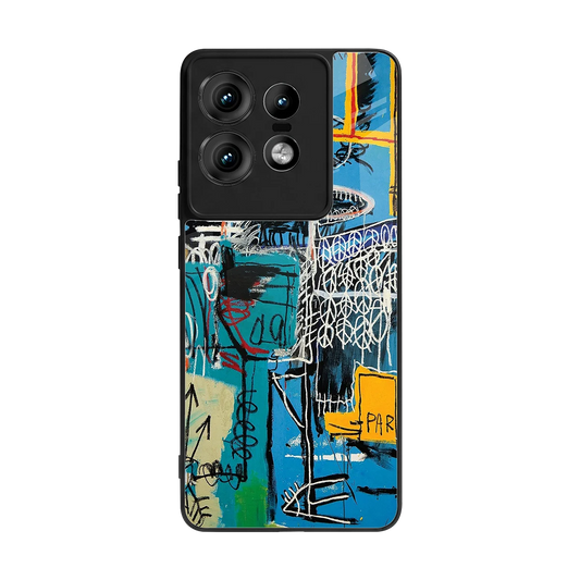 Graffiti Glow back phone cover | glass case for motorola edge 50 pro