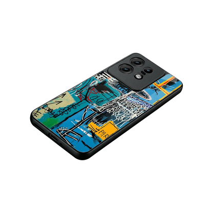 Graffiti Glow stylish phone case for motorola edge 50 pro | glossy glass and slim fit