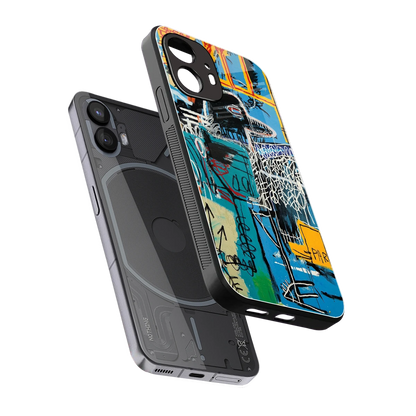 Graffiti Glow sleek nothing phone 2 cover with tempered glass back and TPU edges