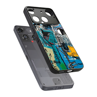 Graffiti Glow sleek nothing phone 3 cover with tempered glass back and TPU edges