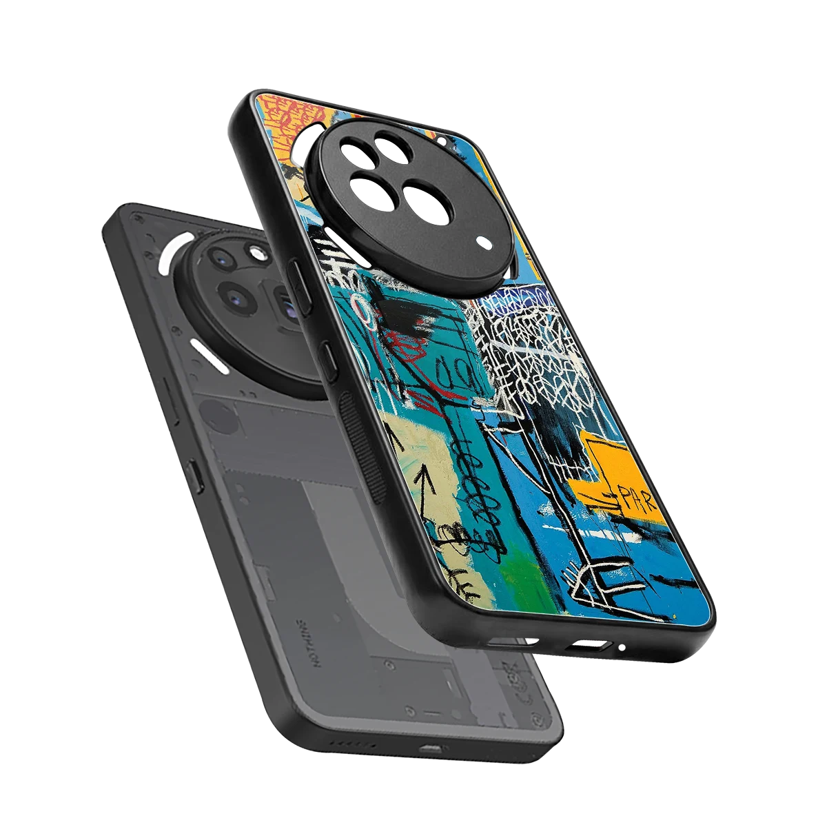 Graffiti Glow sleek nothing phone 3a pro cover with tempered glass back and TPU edges