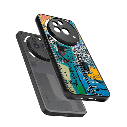 Graffiti Glow sleek nothing phone 3a pro cover with tempered glass back and TPU edges