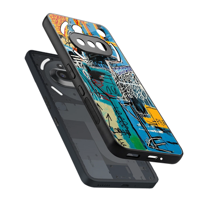 Graffiti Glow sleek nothing phone 3a cover with tempered glass back and TPU edges