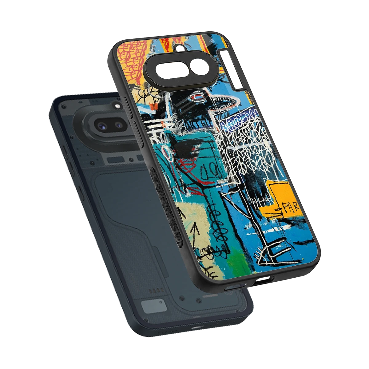 Graffiti Glow sleek nothing phone 4a cover with tempered glass back and TPU edges