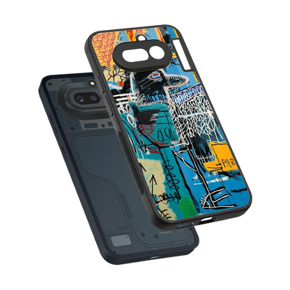Graffiti Glow sleek nothing phone 4a cover with tempered glass back and TPU edges