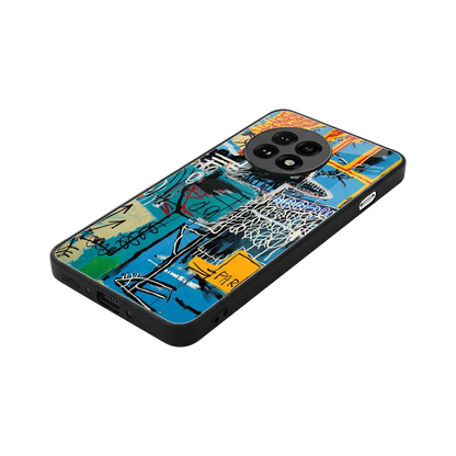 Graffiti Glow stylish phone case for oneplus 13r | glossy glass and slim fit