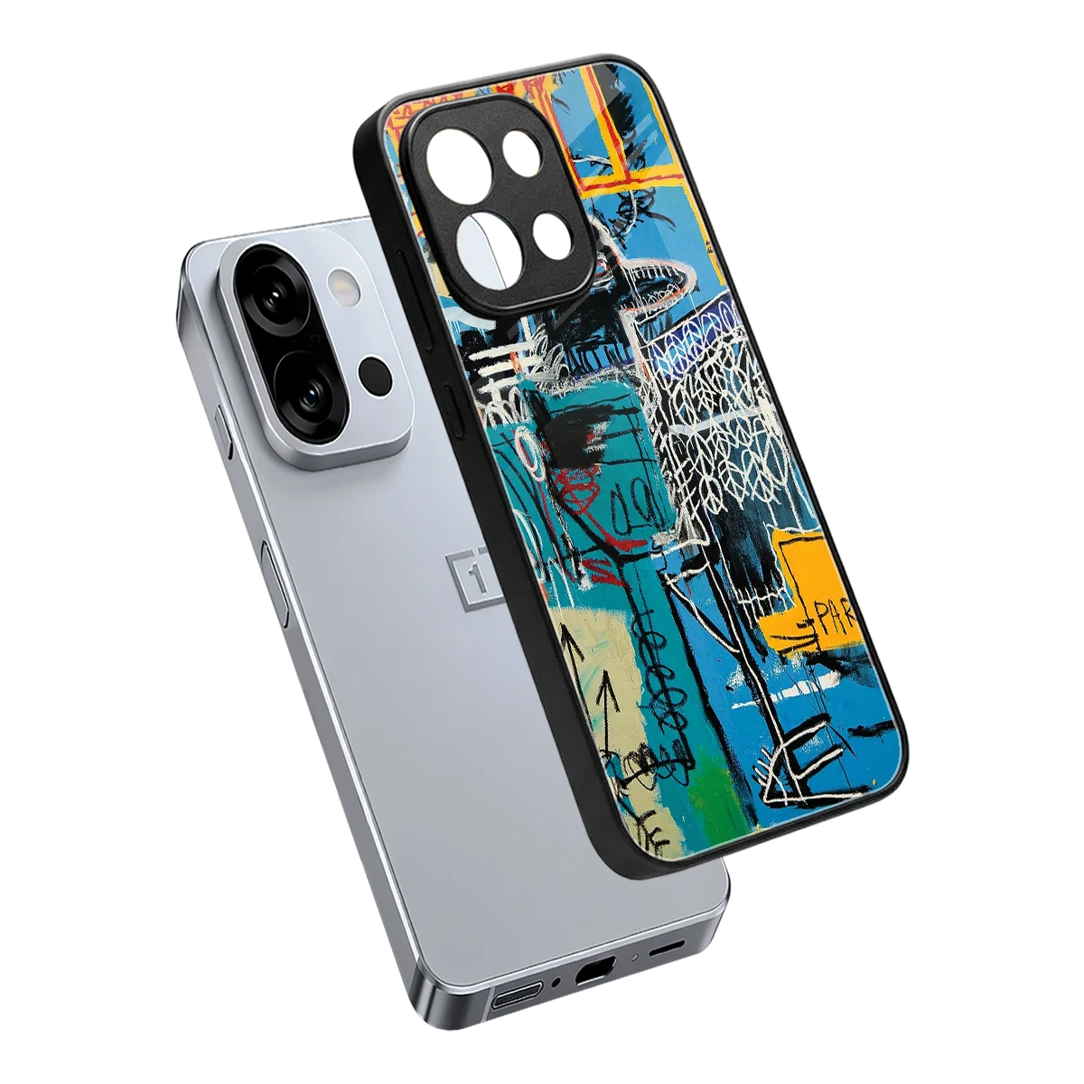 Graffiti Glow sleek oneplus 13s cover with tempered glass back and TPU edges