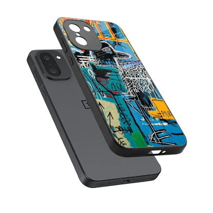 Graffiti Glow sleek oneplus 15r cover with tempered glass back and TPU edges
