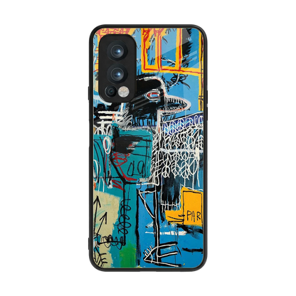 Graffiti Glow back phone cover | glass case for oneplus nord 2