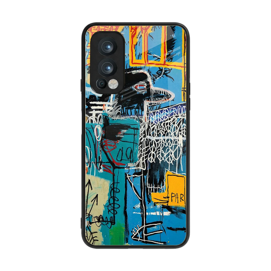 Graffiti Glow back phone cover | glass case for oneplus nord 2