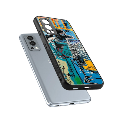 Graffiti Glow sleek oneplus nord 2 cover with tempered glass back and TPU edges