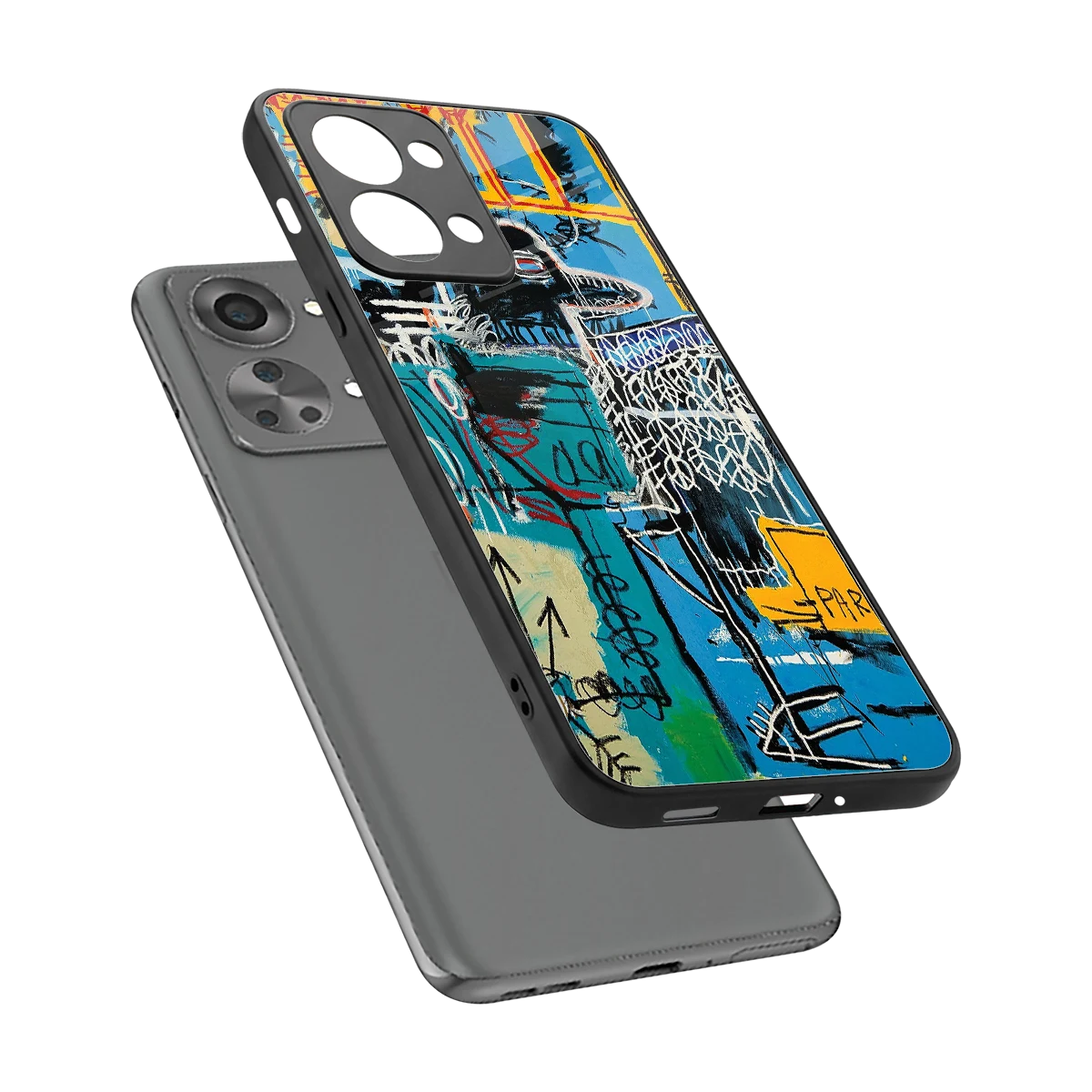 Graffiti Glow sleek oneplus nord 2t cover with tempered glass back and TPU edges