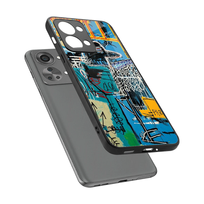 Graffiti Glow sleek oneplus nord 2t cover with tempered glass back and TPU edges