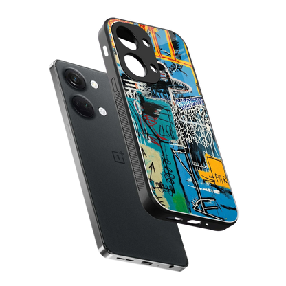 Graffiti Glow sleek oneplus nord 3 cover with tempered glass back and TPU edges