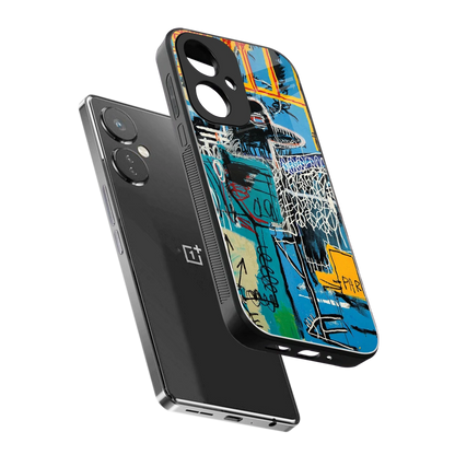 Graffiti Glow sleek oneplus nord ce 3 cover with tempered glass back and TPU edges