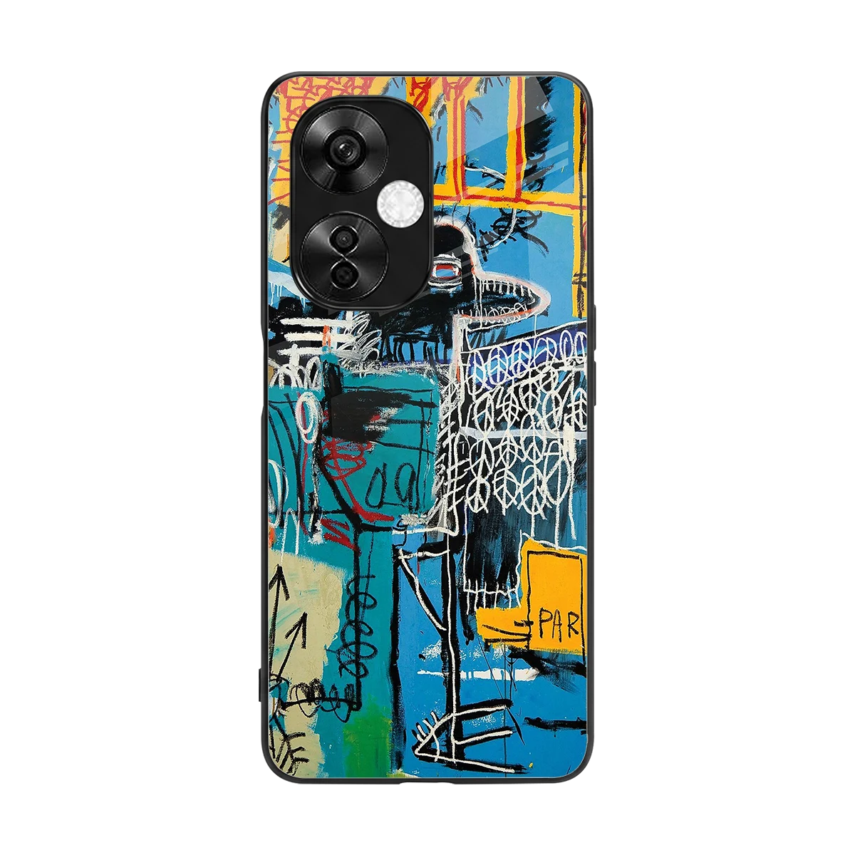 Graffiti Glow back phone cover | glass case for oneplus nord ce 3 lite