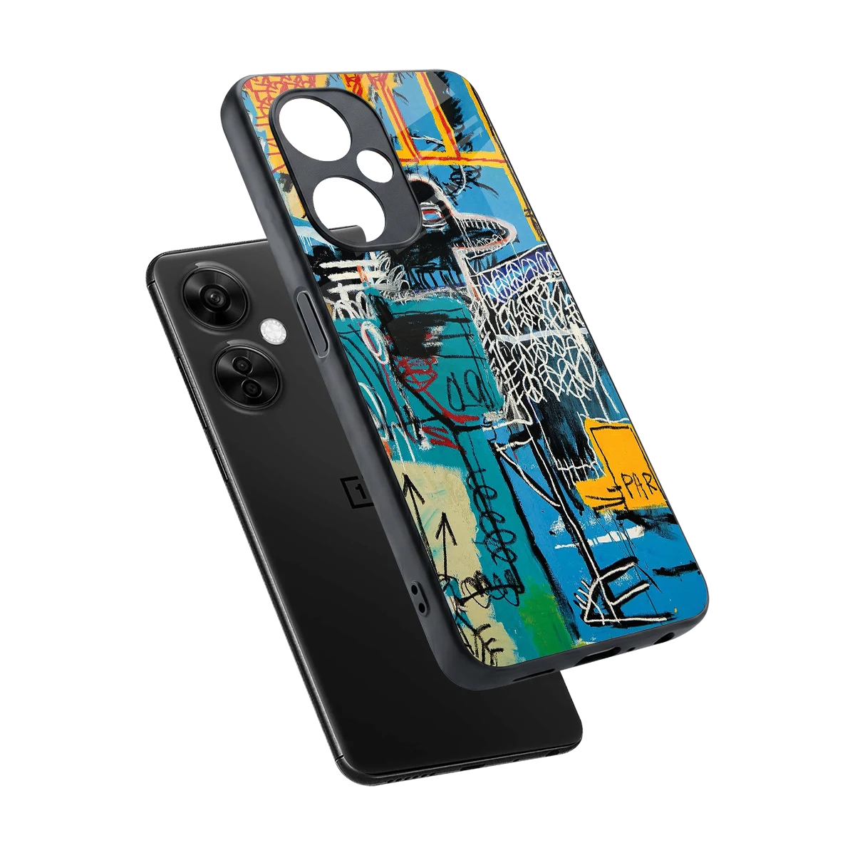 Graffiti Glow sleek oneplus nord ce 3 lite cover with tempered glass back and TPU edges